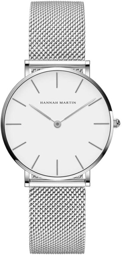 HANNAH MARTIN Reloj de Cuarzo para Mujer Banda Malla Acero Inoxidable Ultra...