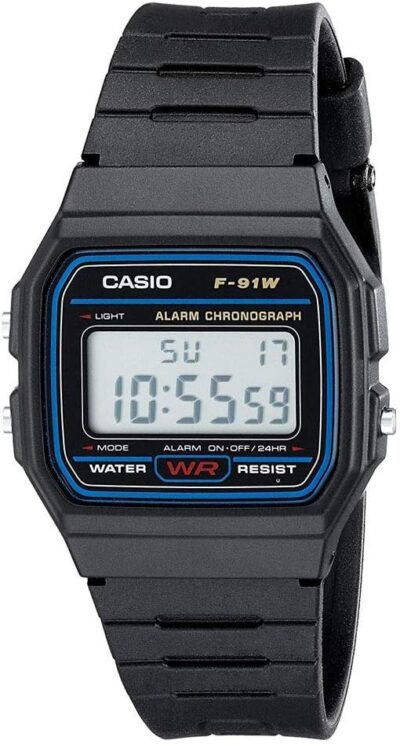 Casio Reloj Deportivo Casual F91W-1, Negro, Correa
